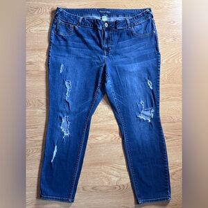 Maurices Dark Blue Distressed Skinny Jeans Size 22